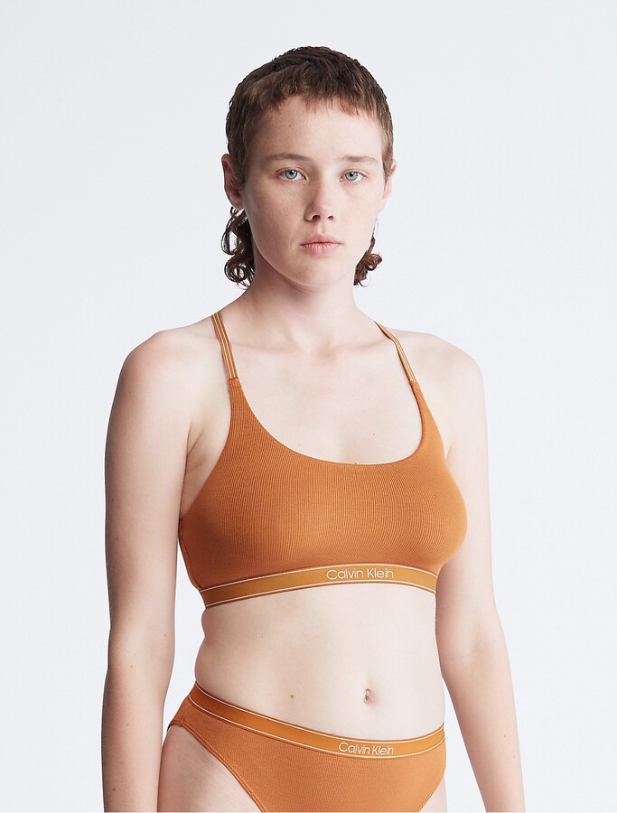 Calvin Klein Women's Pure Ribbed Unlined Bralette - ShopStyle Bras
