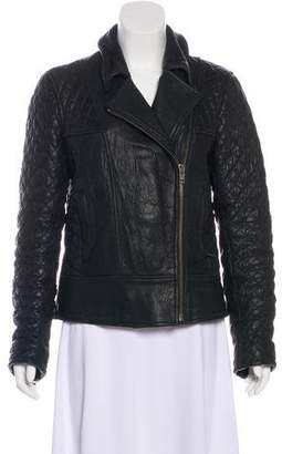 AllSaints Quilt-Accented Leather Jacket