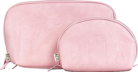 Glamlily 3 Pack Faux Leather Makeup Bag with Zipper, Travel Cosmetic Bags,  3 Pastel Colors