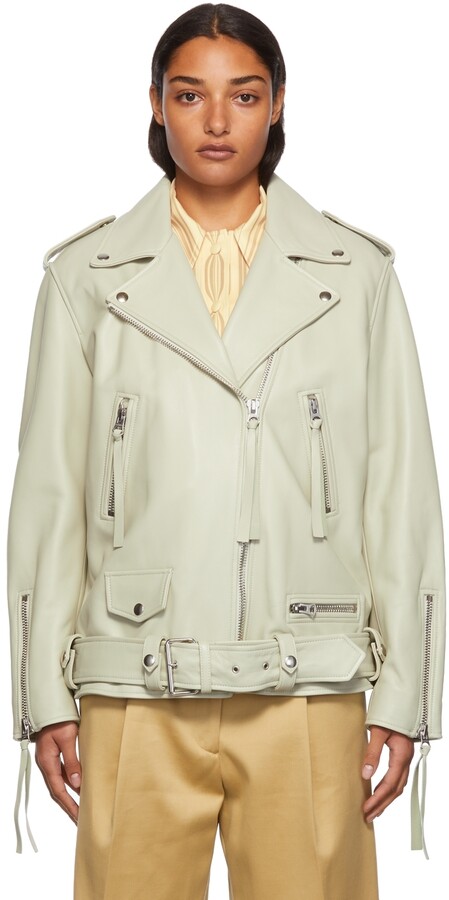 pastel leather jacket