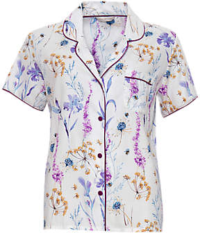 Cyberjammies Florence Print Pyjama Top, Ivory/Purple