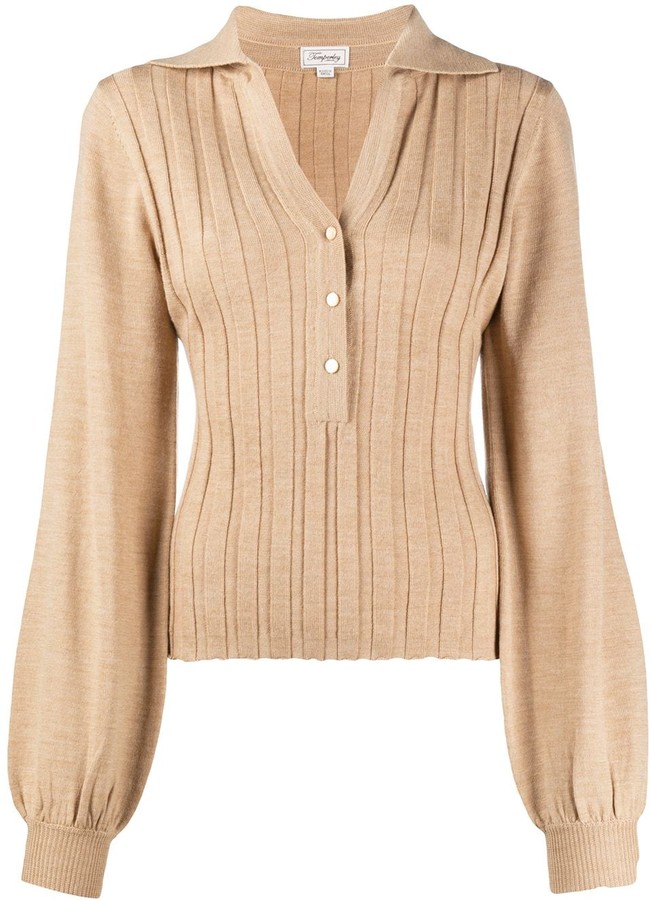 Temperley London ribbed polo shirt
