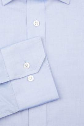 Moss Esq. Regular Fit Blue Single Cuff Oxford Non Iron Shirt