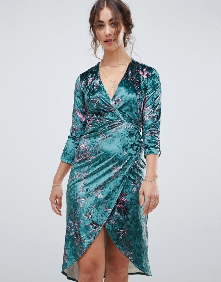 hope and ivy green wrap dress