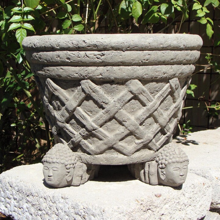 Buddha Pot Feet Set/3 Elevate Planters. Solid Stone Potfeet. Garden Decor. Handcrafted U.s.a