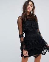 Thumbnail for your product : PrettyLittleThing Premium Lace Dress With Mesh Sleeve