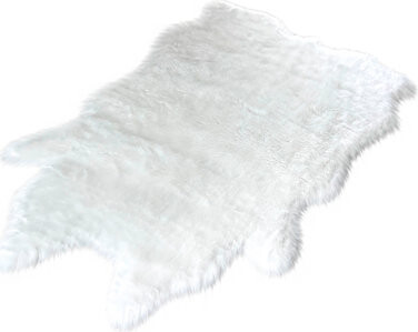 Spectrum Rugs Faux Bison Skin Fur Shag Area Rug in White