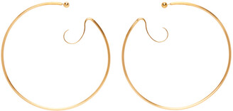 Panconesi Gold XXL Colonnato Upside Down Hoop Earrings
