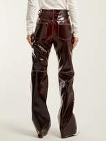 Thumbnail for your product : MSGM Relaxed Crinkle Effect Vinyl Trousers - Womens - Burgundy
