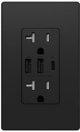 usbroway ELEGRP USB Outlets Receptacles, 3-Port Wall Outlet, 30W 6.0A Electrical Outlet, 15 Amp Tamper-Resistant Outlet with Type C Ports, UL Listed, Wall...