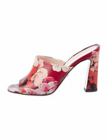 Thumbnail for your product : Gucci Blooms Print Leather Slides Red