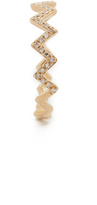 Thumbnail for your product : Ef Collection 14k Gold Pave Diamond Zigzag Stack Ring
