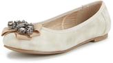 Thumbnail for your product : So Fabulous! So Fabulous Tia Jewel Front Quilted Extra Wide Ballerina Shoes