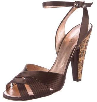 Roberto Cavalli Satin Embellished Sandals
