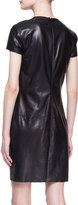 Thumbnail for your product : Ralph Lauren Black Label Conroy Short-Sleeve Leather Dress
