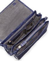 Thumbnail for your product : Nancy Gonzalez Medium Crocodile Double-Chain Shoulder Bag, Navy