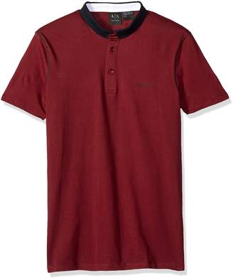 Armani Exchange A|X Men's Short Sleeve Polo Shirt with Solid Collar