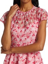 Thumbnail for your product : ML Monique Lhuillier Floral Mesh Mini Dress
