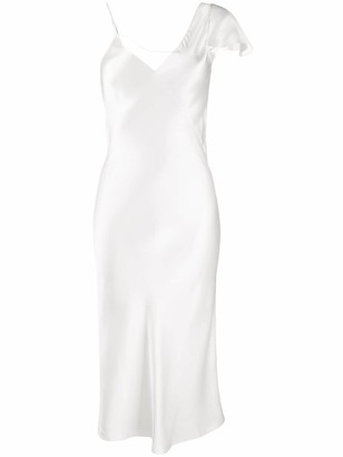 silk slip dress white