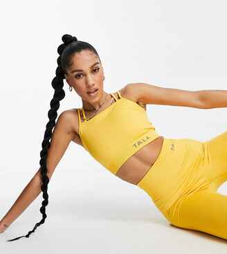 Tala Solasta medium support strappy sports bra in yellow