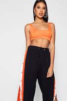 Thumbnail for your product : boohoo Contrast Stripe Popper Side Jogger