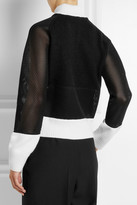 Thumbnail for your product : Fendi Mesh-paneled wool-blend bomber jacket