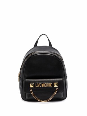 Love Moschino Logo-Plaque Faux Leather Backpack
