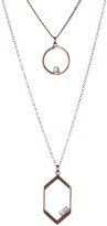 Thumbnail for your product : Stephan & Co Layered Double Row Geo Pendant Necklace