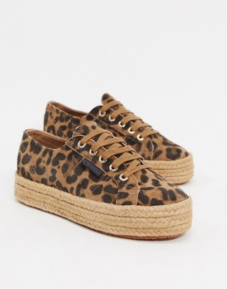 leopard print flatform trainers