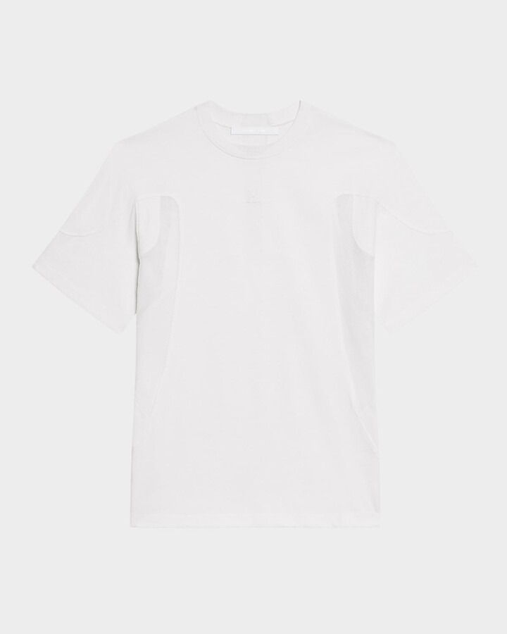 Helmut Lang Men's Sport Mesh-Panel Crewneck T-Shirt