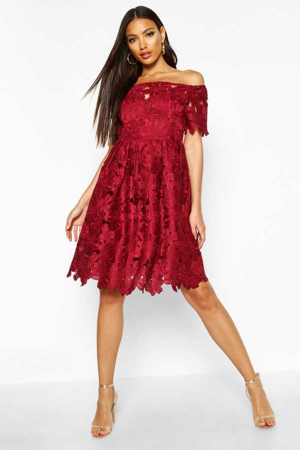 Off The Shoulder Skater Dress | Shop the world's largest collection of  fashion | ShopStyle