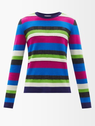J.W.Anderson Logo-embroidered Striped Merino Sweater - Multi - ShopStyle