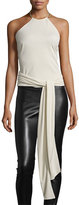Thumbnail for your product : Halston Halter Top with Sash, Dark Bone