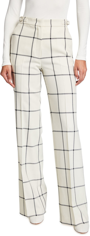 women's windowpane plaid pants
