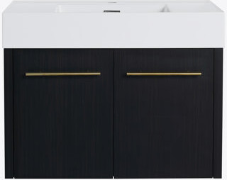 Wrought Studio 30 Inch Wall-Mounted Bathroom Vanity With Sink Thick Edged Resin Basin