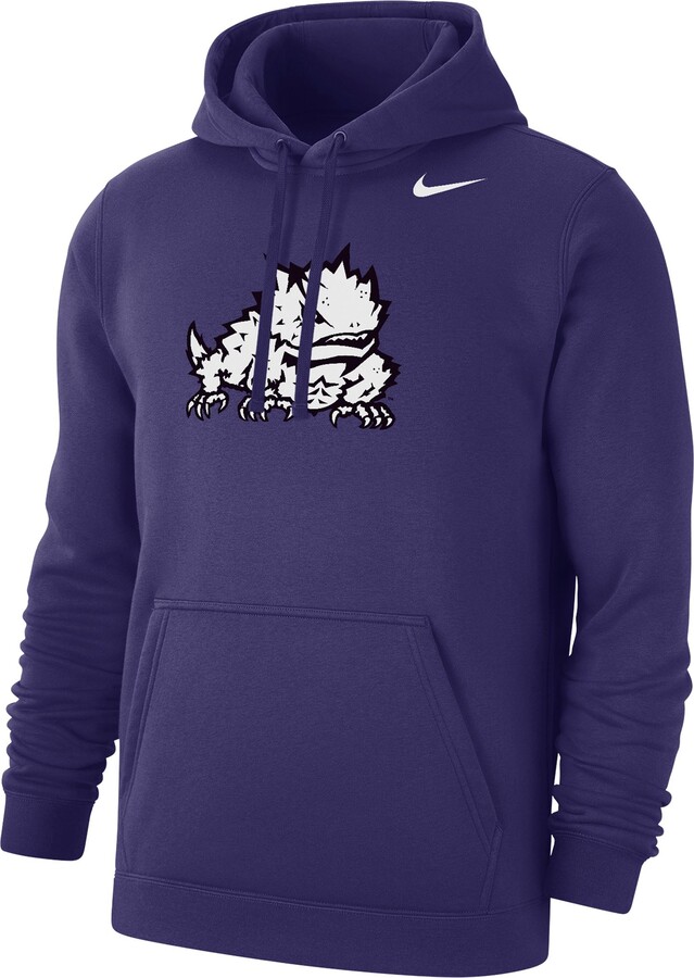 Nike Men's TCU Horned Frogs Purple Club Fleece Logo Pullover Hoodie, Large