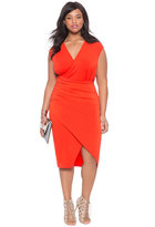Thumbnail for your product : ELOQUII Plus Size Rouched Wrap Dress