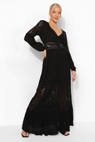 Thumbnail for your product : boohoo Maternity Boho Lace Insert Maxi Dress