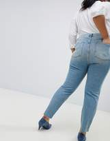 Thumbnail for your product : ASOS Curve Design Curve Farleigh High Waist Straight Leg Jeans In Dusty Mid Wash With Raw Hem