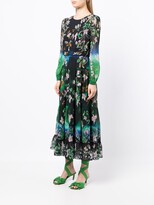 Thumbnail for your product : Saloni Isabel floral-print silk tiered dress