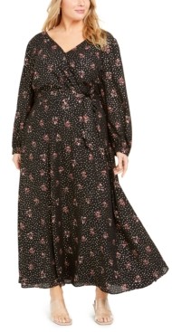 plus size faux wrap maxi dress