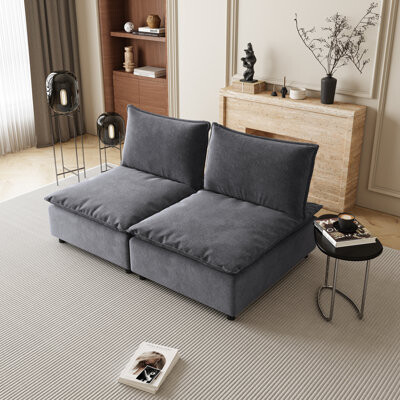 Latitude Run Modern 2-seater Armless Sofa Couch For Living Room