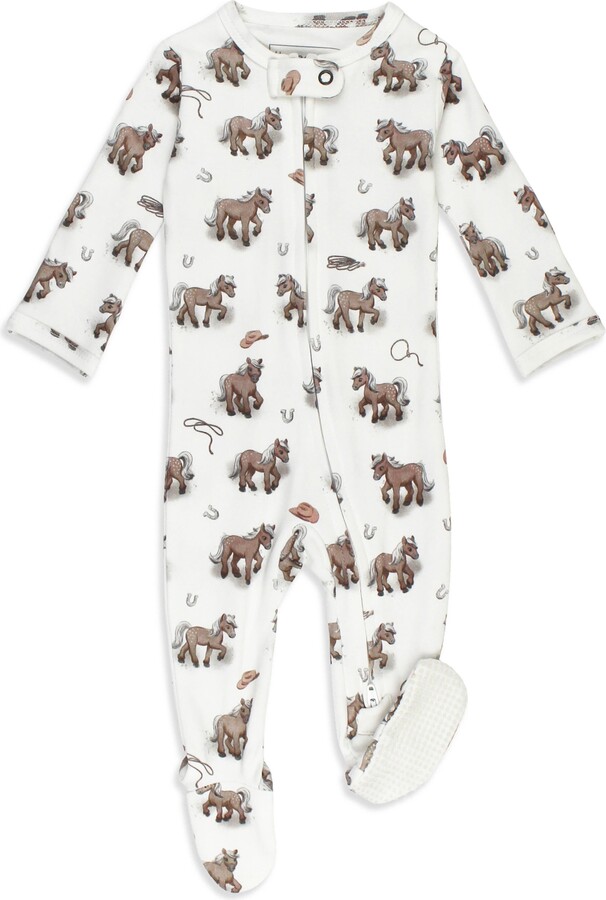 L'ovedbaby Print Organic Cotton Zip Footie