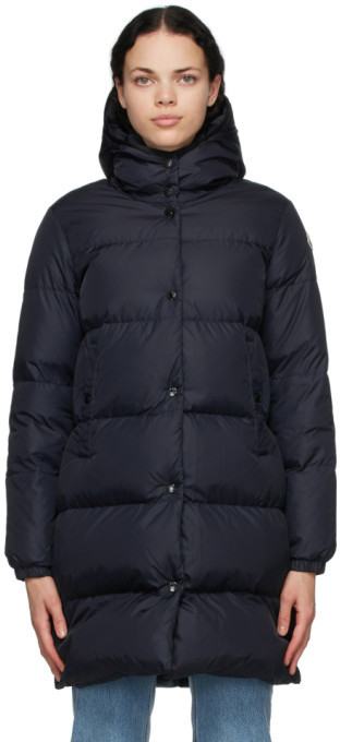 Moncler Navy Down Burgaux Coat - ShopStyle