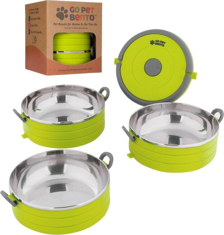 Healthy Human Go Pet Bento Travel Boxes: Medium - Green