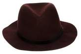 Thumbnail for your product : Rag & Bone Leather-Trimmed Wool Fedora Hat wool Leather-Trimmed Wool Fedora Hat