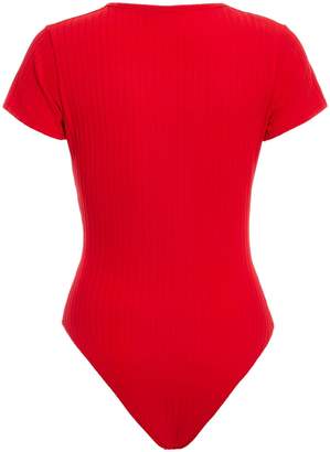 Quiz Petite Red Cap Sleeve Bodysuit