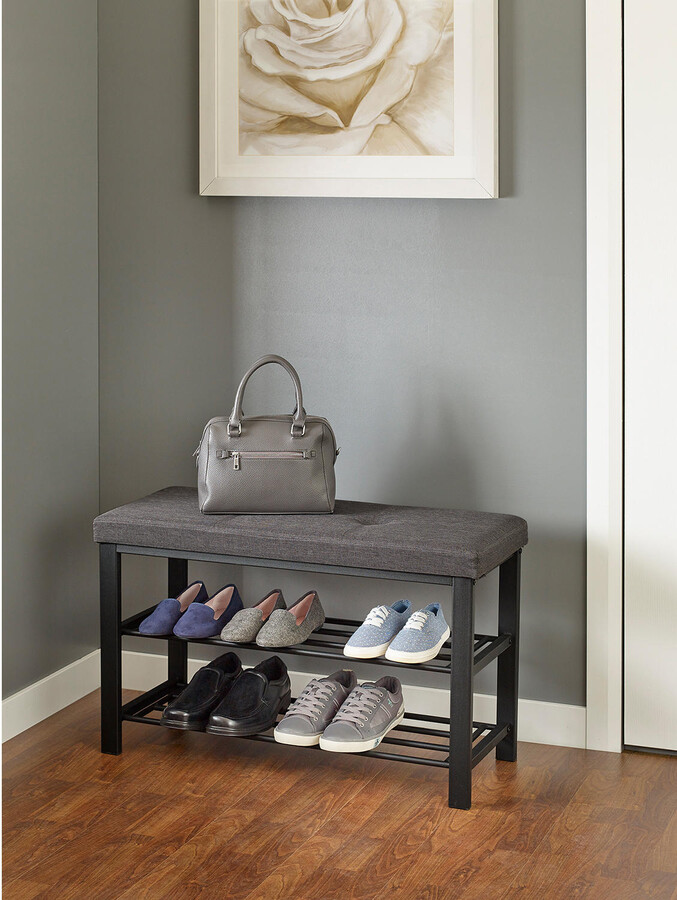 NeatFreak Fabric Upholstered Shoe Storage Bench
