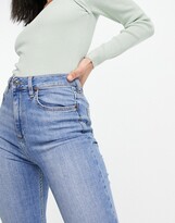 Thumbnail for your product : ASOS DESIGN high rise sassy cigarette jeans in bright wash