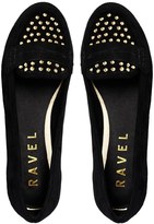 Thumbnail for your product : Ravel Mariah Leather Studded Detail Flat Shoes